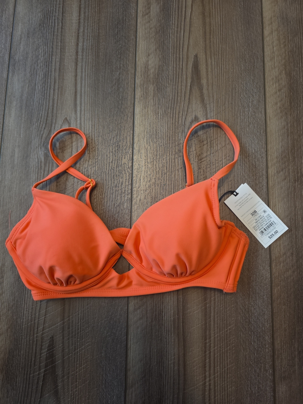 Shade & Shore Bright Orange Padded Bikini Top